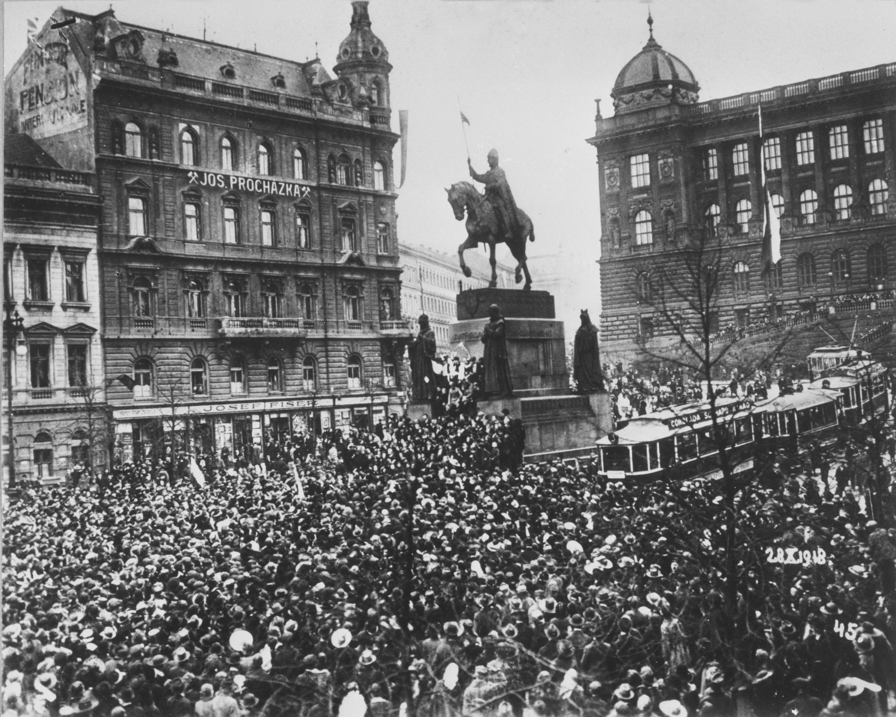 Václavské námestie 28. októbra 1918