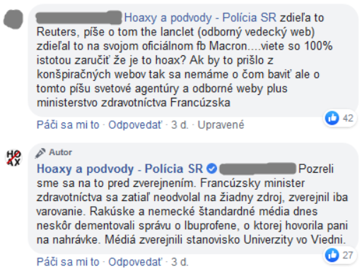 hoaxy a podvody - Polícia SR - reakcia