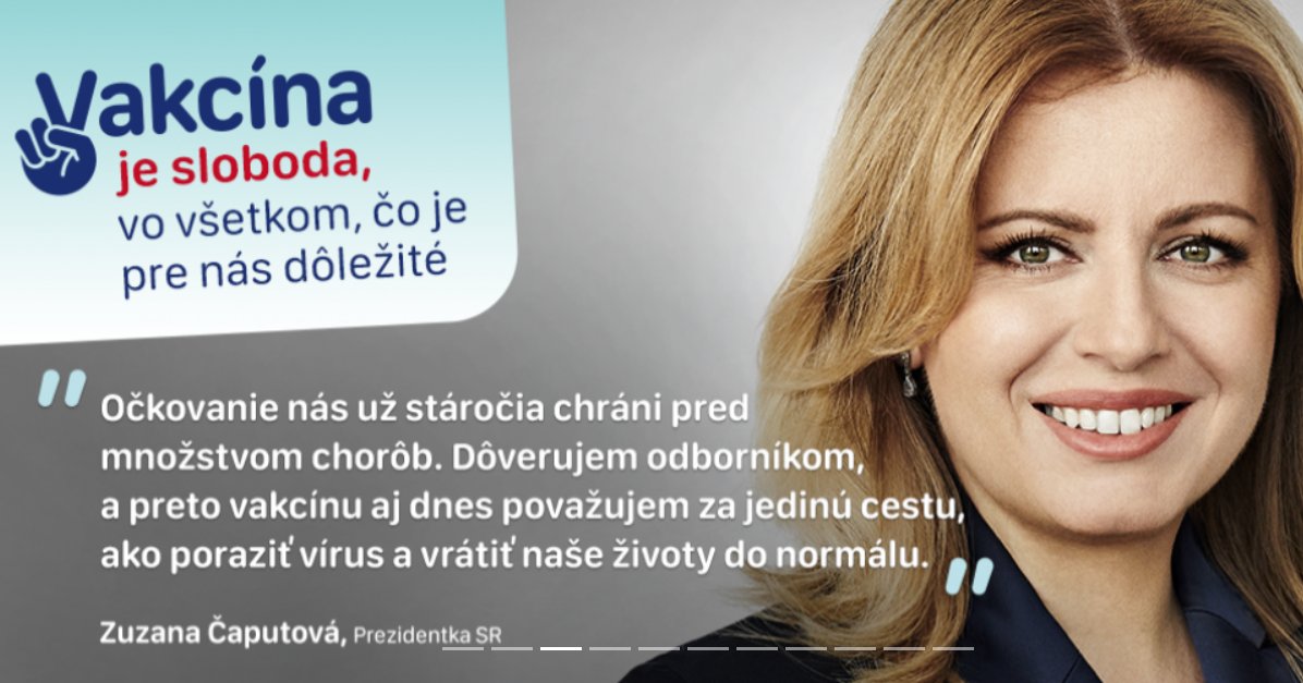 prezidentka Zuzana Čaputová: vakcína je slobda
