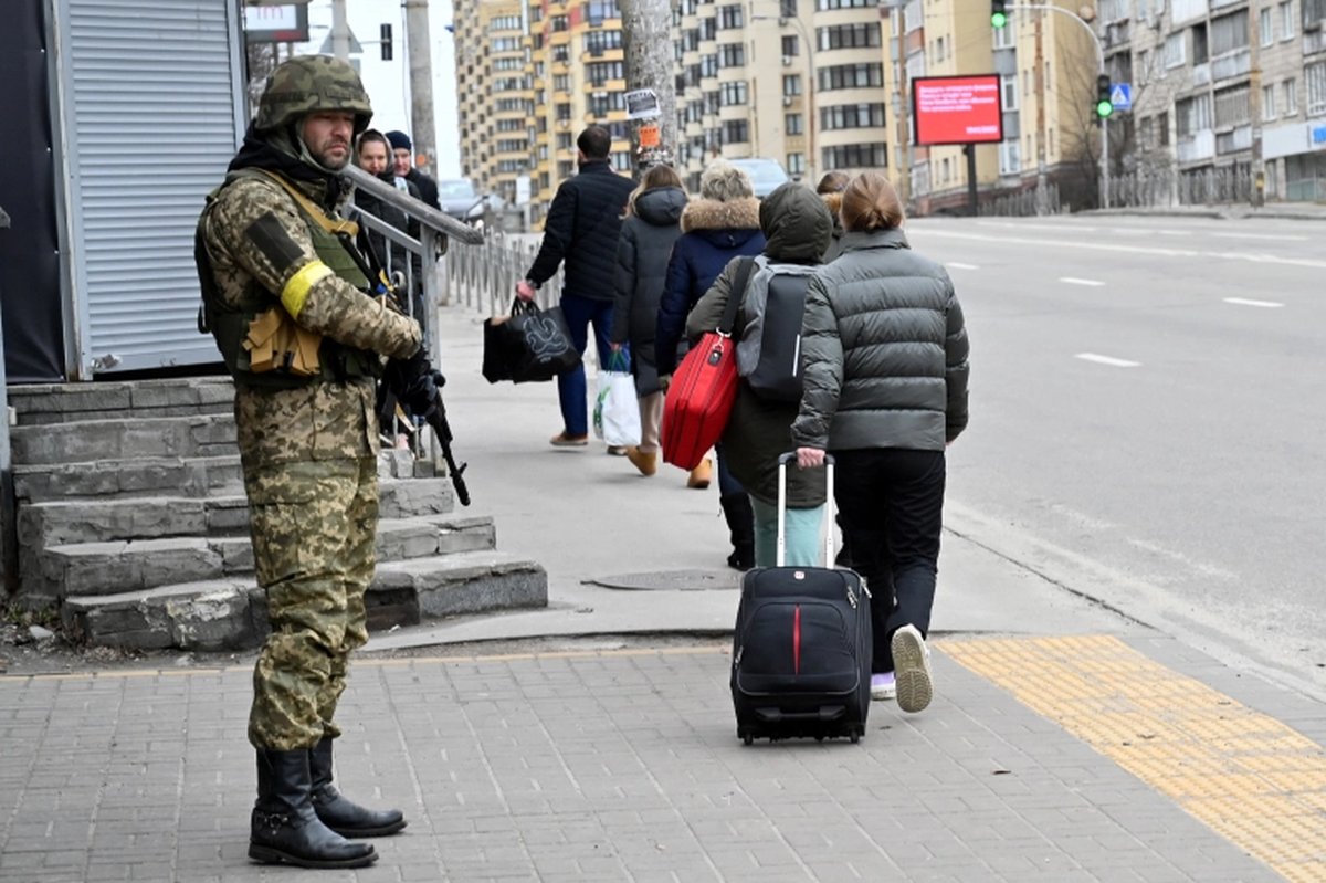 Ukrajina - exodus, ilustračný obrázok